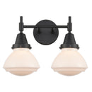 Caden Bath Vanity Light shown in the Matte Black finish with a Matte White shade