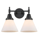 Caden Bath Vanity Light shown in the Matte Black finish with a Matte White shade