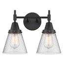 Caden Bath Vanity Light shown in the Matte Black finish with a Seedy shade