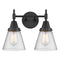 Caden Bath Vanity Light shown in the Matte Black finish with a Seedy shade