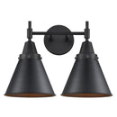 Caden Bath Vanity Light shown in the Matte Black finish with a Matte Black shade