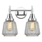 Caden Bath Vanity Light shown in the Polished Chrome finish with a Clear shade