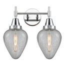 Caden Bath Vanity Light shown in the Polished Chrome finish with a Clear Crackled shade