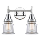 Caden Bath Vanity Light shown in the Polished Chrome finish with a Clear shade