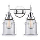 Caden Bath Vanity Light shown in the Polished Chrome finish with a Clear shade