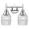 Caden Bath Vanity Light shown in the Polished Chrome finish with a Clear Halophane shade