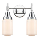 Caden Bath Vanity Light shown in the Polished Chrome finish with a Matte White shade