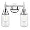 Caden Bath Vanity Light shown in the Polished Chrome finish with a Clear shade