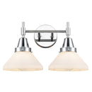 Caden Bath Vanity Light shown in the Polished Chrome finish with a Matte White shade