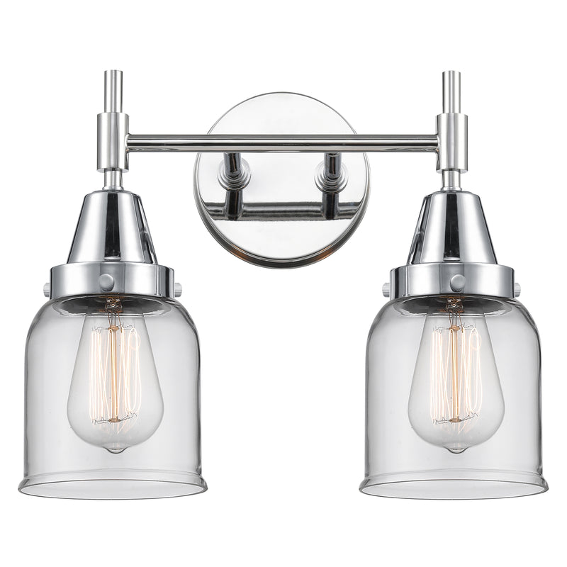 Caden Bath Vanity Light shown in the Polished Chrome finish with a Clear shade