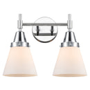 Caden Bath Vanity Light shown in the Polished Chrome finish with a Matte White shade