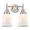 Caden Bath Vanity Light shown in the Satin Nickel finish with a Matte White shade