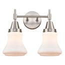 Caden Bath Vanity Light shown in the Satin Nickel finish with a Matte White shade