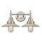 Caden Bath Vanity Light shown in the Satin Nickel finish with a Clear Halophane shade