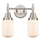 Caden Bath Vanity Light shown in the Satin Nickel finish with a Matte White shade