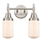 Caden Bath Vanity Light shown in the Satin Nickel finish with a Matte White shade