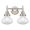 Caden Bath Vanity Light shown in the Satin Nickel finish with a Clear shade