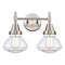 Caden Bath Vanity Light shown in the Satin Nickel finish with a Clear shade