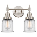 Caden Bath Vanity Light shown in the Satin Nickel finish with a Clear shade