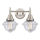 Caden Bath Vanity Light shown in the Satin Nickel finish with a Clear shade