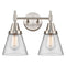 Caden Bath Vanity Light shown in the Satin Nickel finish with a Clear shade