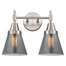 Caden Bath Vanity Light shown in the Satin Nickel finish with a Plated Smoke shade