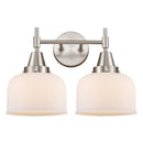 Caden Bath Vanity Light shown in the Satin Nickel finish with a Matte White shade