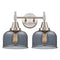 Caden Bath Vanity Light shown in the Satin Nickel finish with a Plated Smoke shade