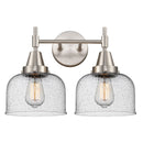 Caden Bath Vanity Light shown in the Satin Nickel finish with a Seedy shade