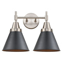 Caden Bath Vanity Light shown in the Satin Nickel finish with a Matte Black shade