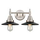 Caden Bath Vanity Light shown in the Satin Nickel finish with a Matte Black shade