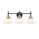 Caden Bath Vanity Light shown in the Black Antique Brass finish with a Matte White shade