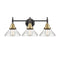 Caden Bath Vanity Light shown in the Black Antique Brass finish with a Clear shade