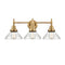 Caden Bath Vanity Light shown in the Brushed Brass finish with a Clear shade