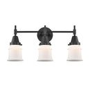 Caden Bath Vanity Light shown in the Matte Black finish with a Matte White shade