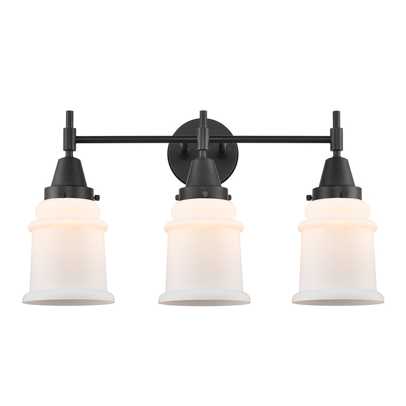 Caden Bath Vanity Light shown in the Matte Black finish with a Matte White shade