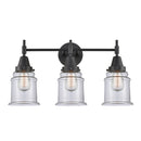 Caden Bath Vanity Light shown in the Matte Black finish with a Clear shade