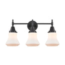 Caden Bath Vanity Light shown in the Matte Black finish with a Matte White shade