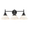 Caden Bath Vanity Light shown in the Matte Black finish with a Matte White shade