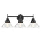 Caden Bath Vanity Light shown in the Matte Black finish with a Seedy shade