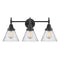 Caden Bath Vanity Light shown in the Matte Black finish with a Seedy shade