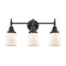 Caden Bath Vanity Light shown in the Matte Black finish with a Matte White shade