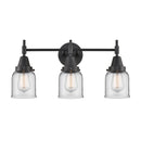 Caden Bath Vanity Light shown in the Matte Black finish with a Clear shade