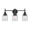 Caden Bath Vanity Light shown in the Matte Black finish with a Clear shade