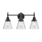 Caden Bath Vanity Light shown in the Matte Black finish with a Seedy shade