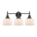 Caden Bath Vanity Light shown in the Matte Black finish with a Matte White shade