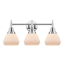 Caden Bath Vanity Light shown in the Polished Chrome finish with a Matte White shade