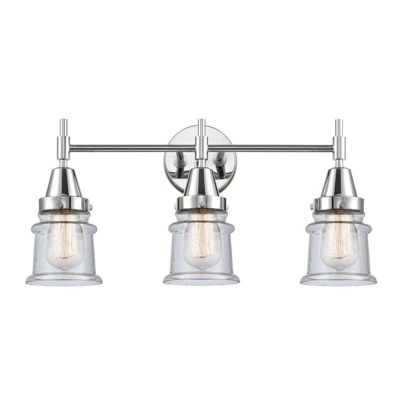 Caden Bath Vanity Light shown in the Polished Chrome finish with a Seedy shade