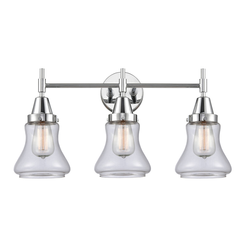 Caden Bath Vanity Light shown in the Polished Chrome finish with a Clear shade