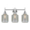 Caden Bath Vanity Light shown in the Polished Chrome finish with a Clear Wire Mesh shade